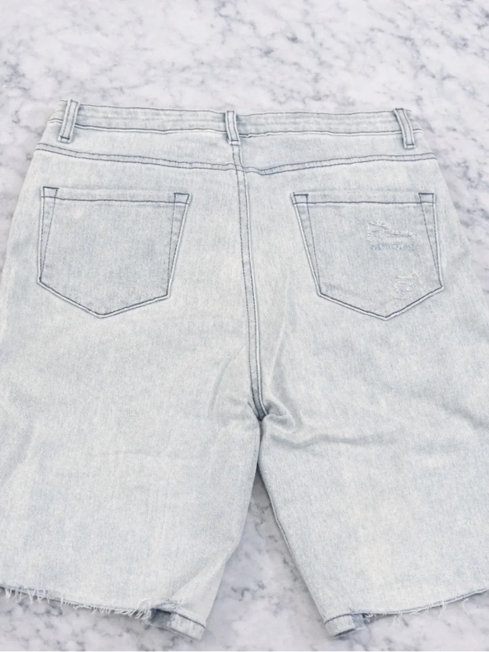 White Birch Distressed Denim Leggings XL Light Wash Stretch Zip Fly Jeggings